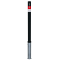 Barrier post | Black - Line |  76 mm | removable | self-engaging lock, incl. base rosette, | with hot-dip galvanized ground sleeve, approx. 400 mm below ground | with Euro profile cylinder lock and three keys
